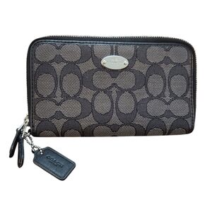 Coach Black and Gray Signature Wallet GUC
